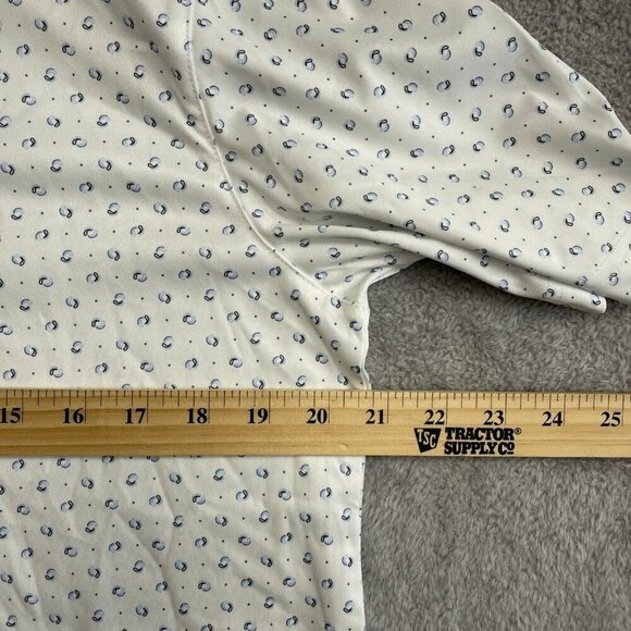 NEW Greg Norman Men's S White Patterned Polo Golf Shirt - Picture 5 of 9